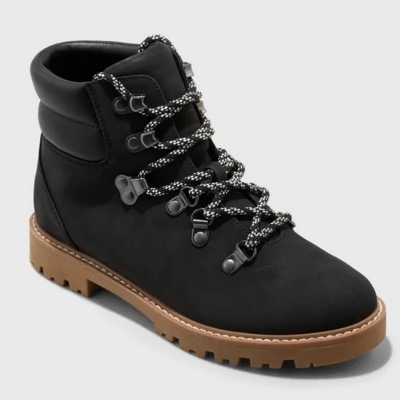 Women's Tully Lace-Up Winter Hiking Boots - universal thread - black - new - Picture 1 of 9